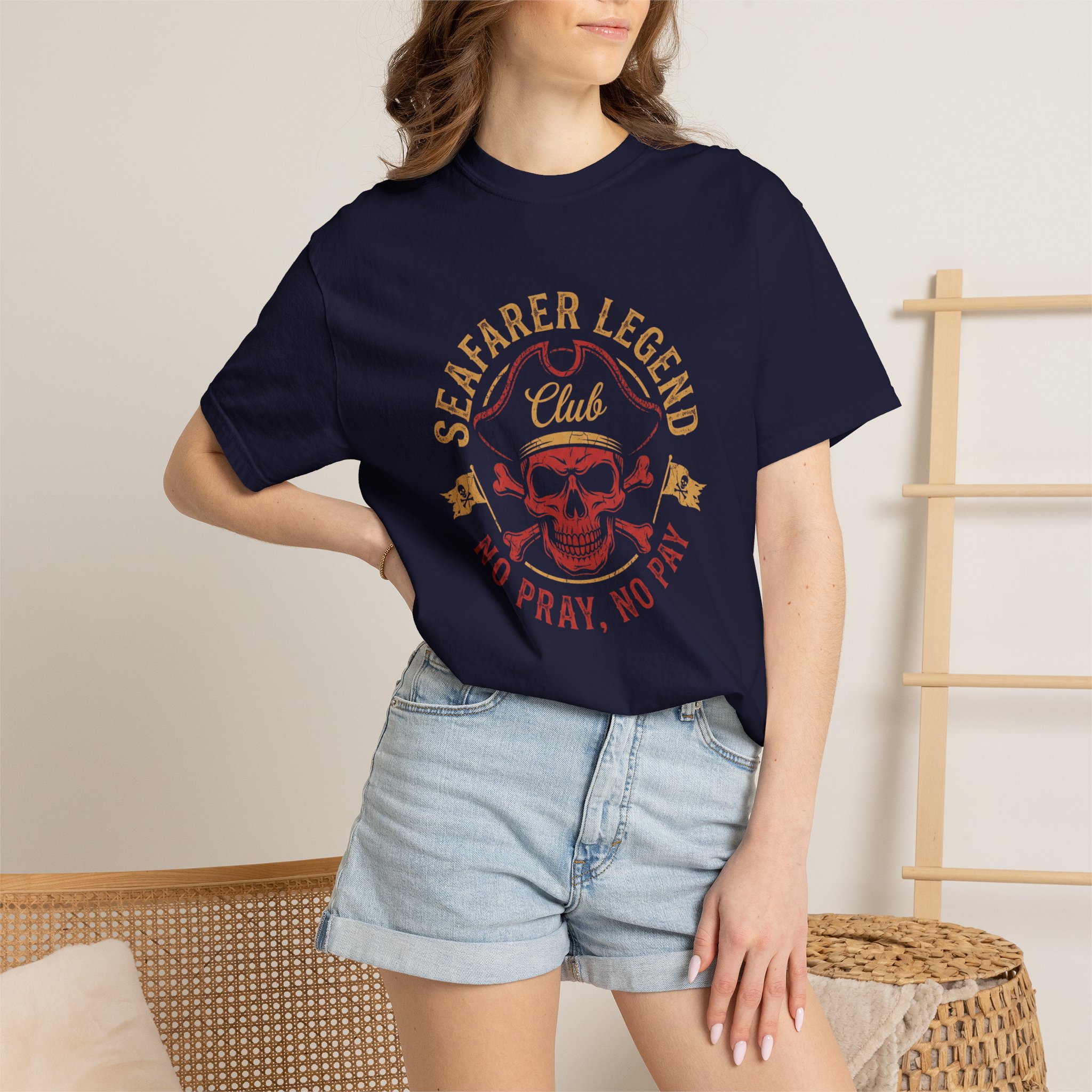 Seafarer Legend Club T-Shirt — Skull Nautical Tee (“No Port, No Pity”) - Image 4
