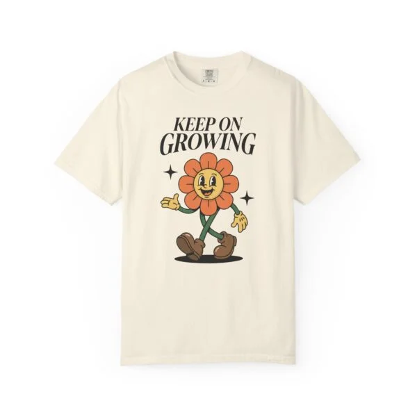 Keep On Growing Tee — Retro Smiling Flower Motivational T-Shirt