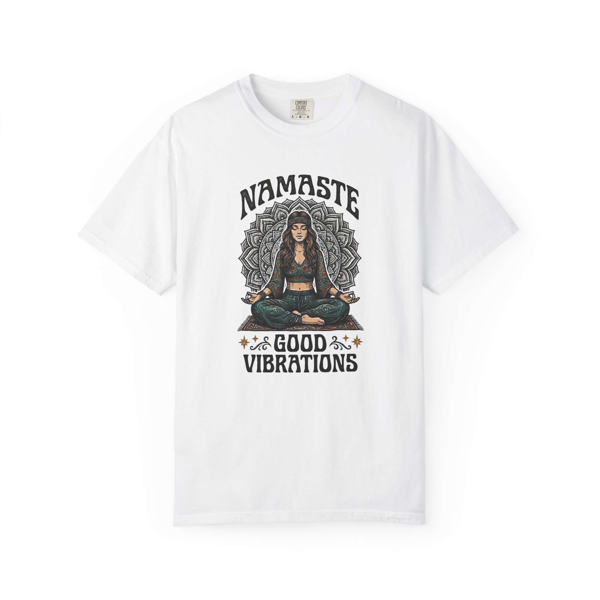 Yoga T-Shirt — "Namaste" Good Vibrations Meditation Graphic Tee