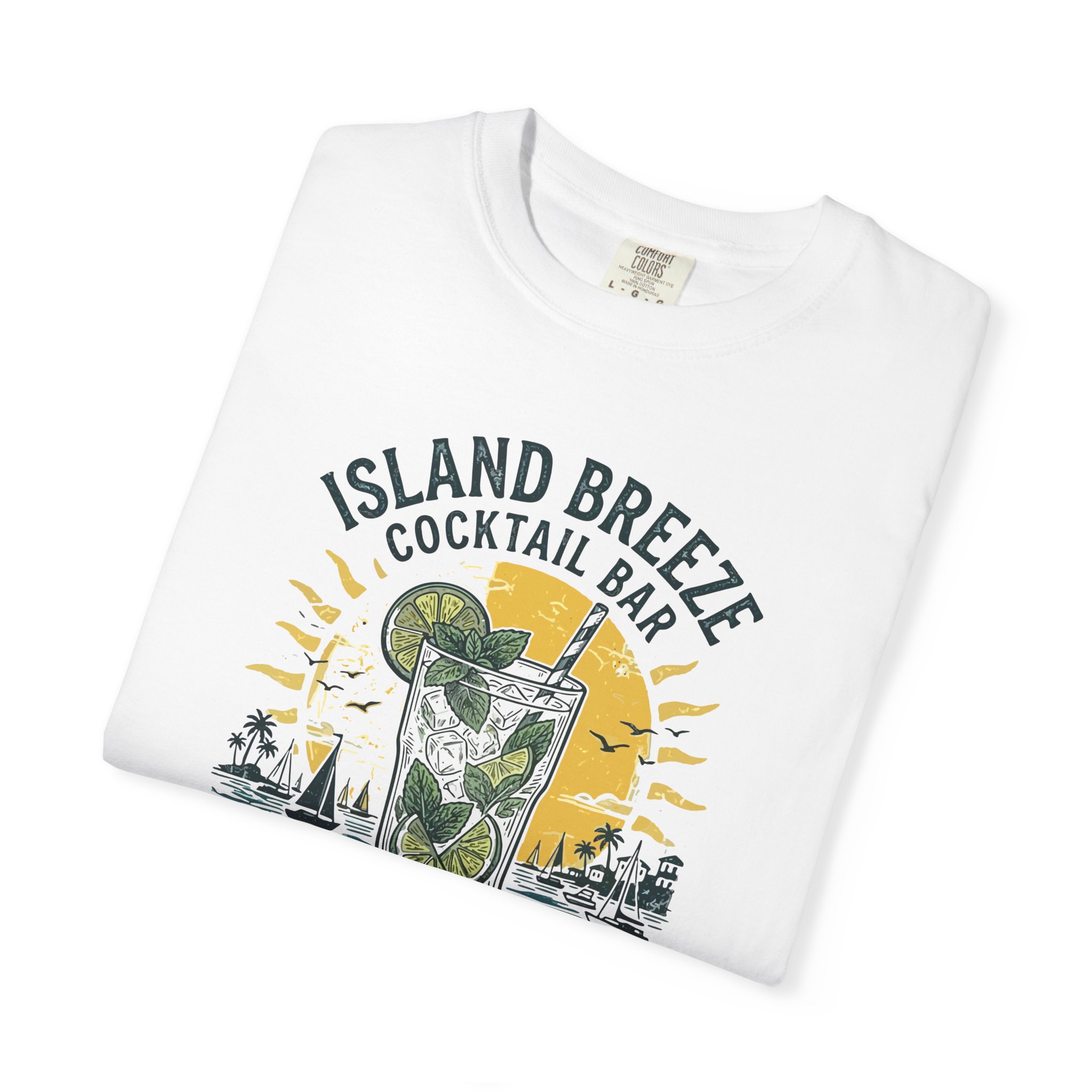 Island Breeze Cocktail Bar T-Shirt — Caribbean Getaway Graphic Tee - Image 3