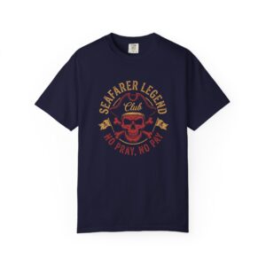Seafarer Legend Club T-Shirt — Skull Nautical Tee (“No Port, No Pity”)