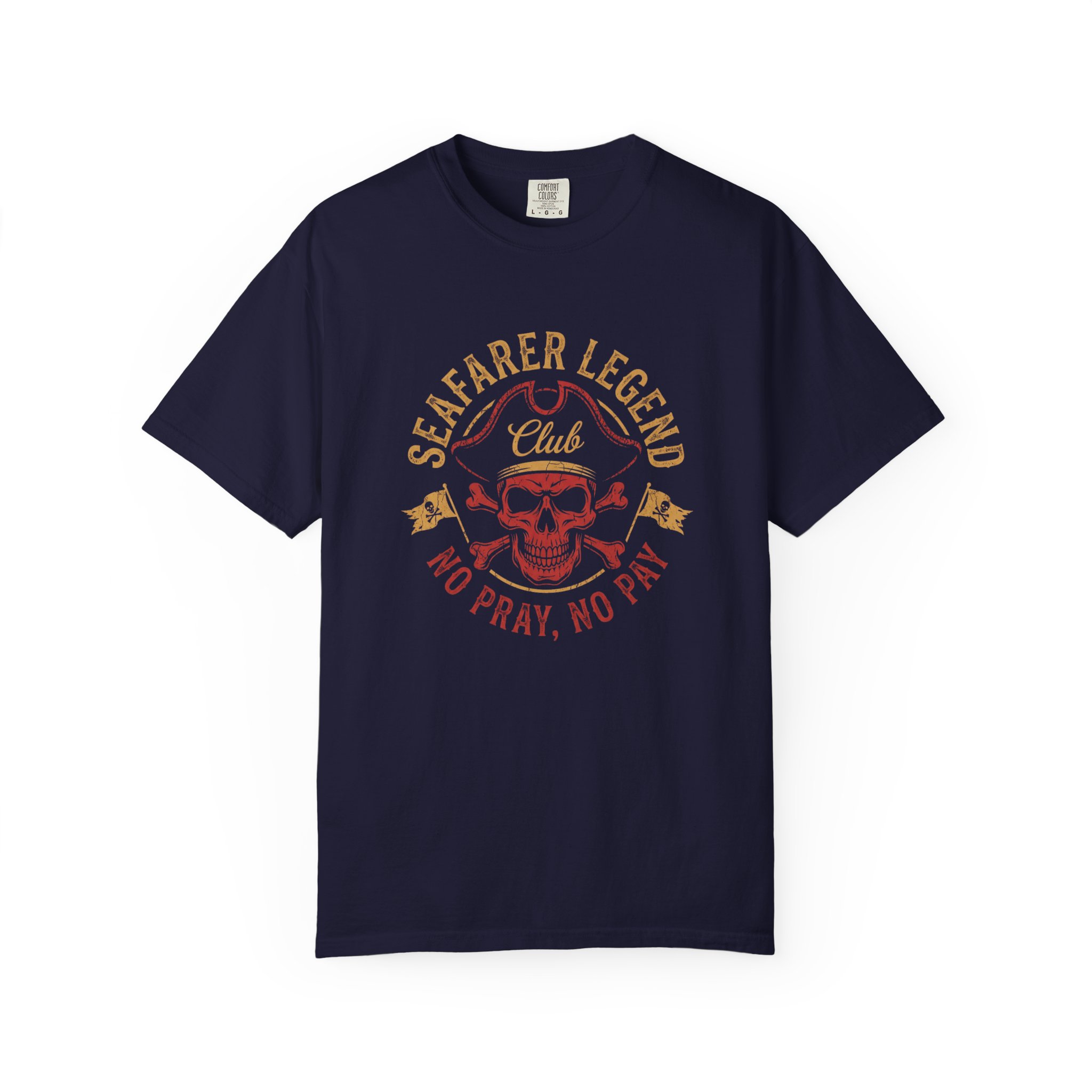 Seafarer Legend Club T-Shirt — Skull Nautical Tee (“No Port, No Pity”)