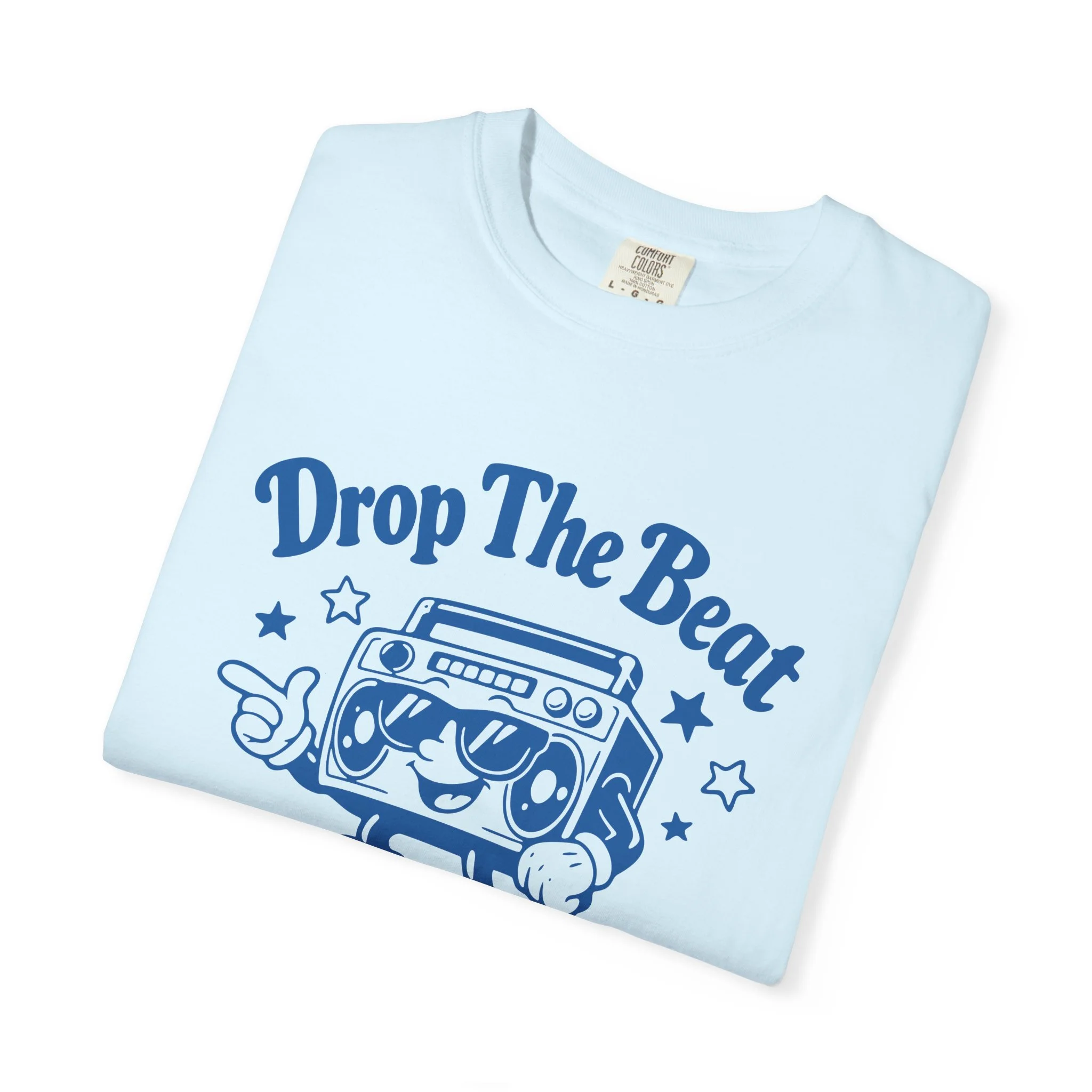 Drop The Beat Graphic Tee — Retro Boombox Music Shirt - Image 3