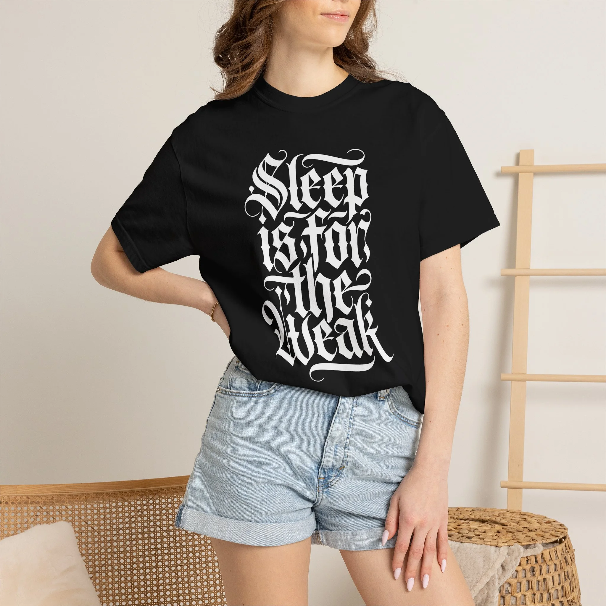 Sleep Is for the Weak Tee — Gothic Lettering Graphic T‑Shirt - Image 4