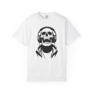 Skull DJ T‑Shirt — Headphone Skeleton Graphic Tee
