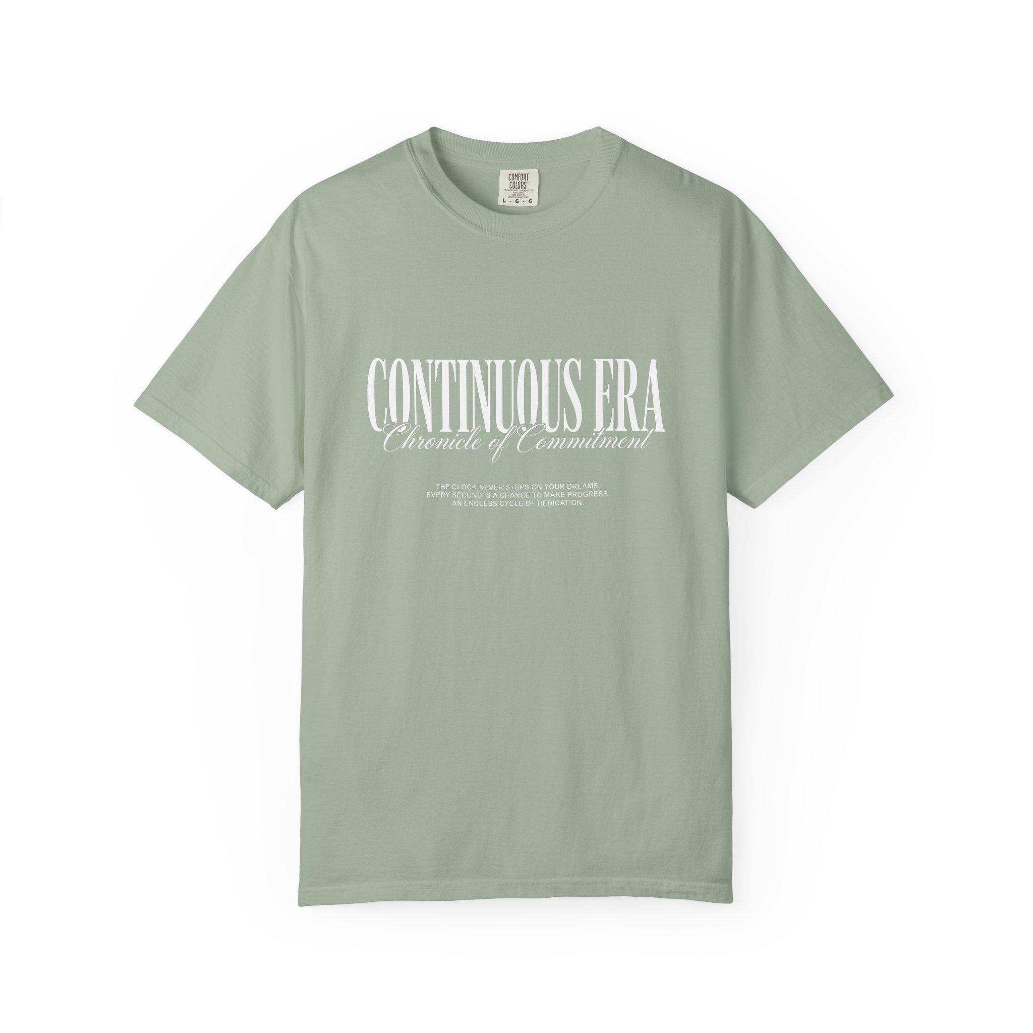 Continuous Era Graphic Tee — Vintage Serif Chest Logo