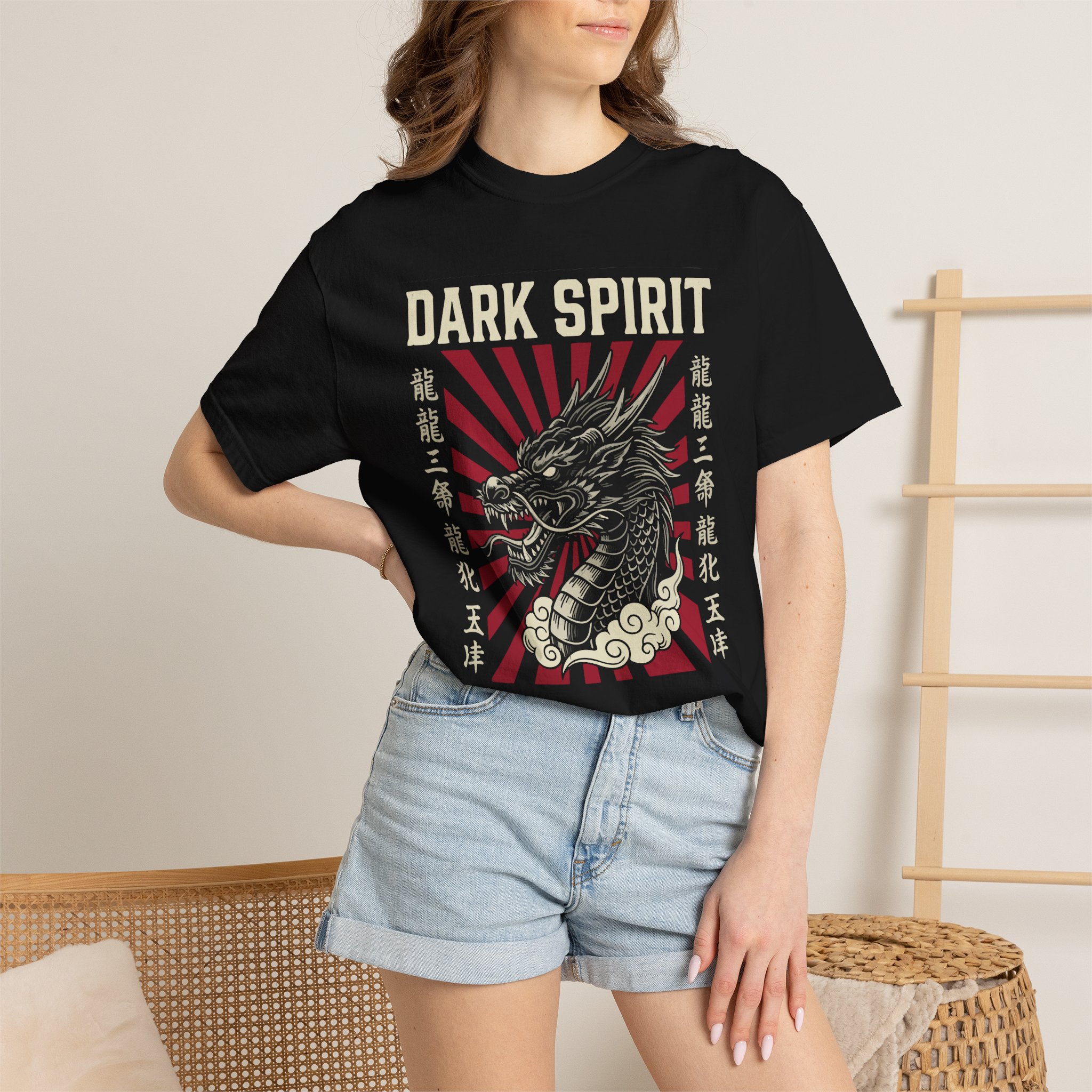 Dark Spirit Dragon Tee — Vintage Japanese-Inspired Graphic T-Shirt - Image 4
