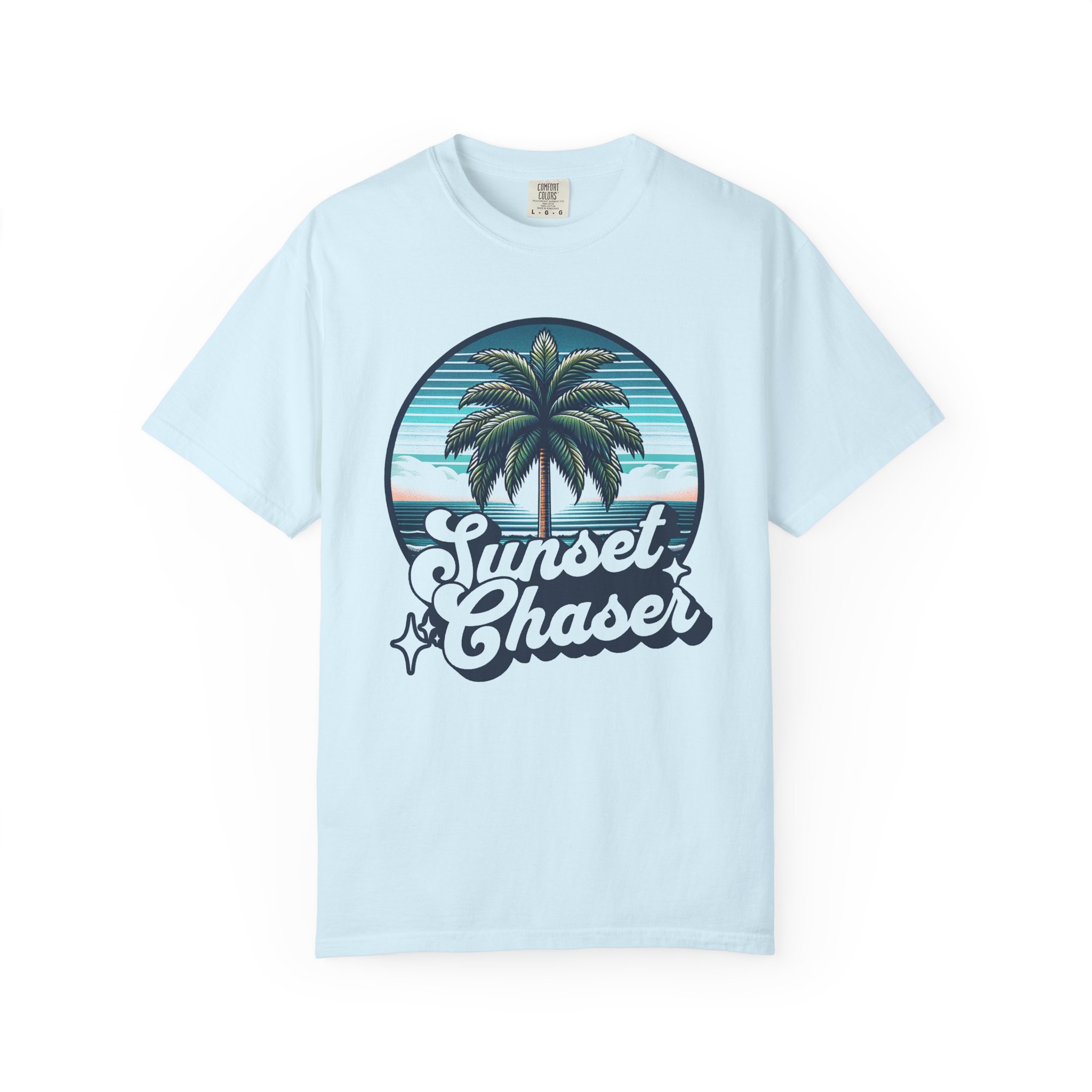 Sunset Chaser Tee — Retro Palm Tree Beach T-Shirt