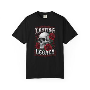 Lasting Legacy Skull Tee — Gothic Rose Skull T-Shirt
