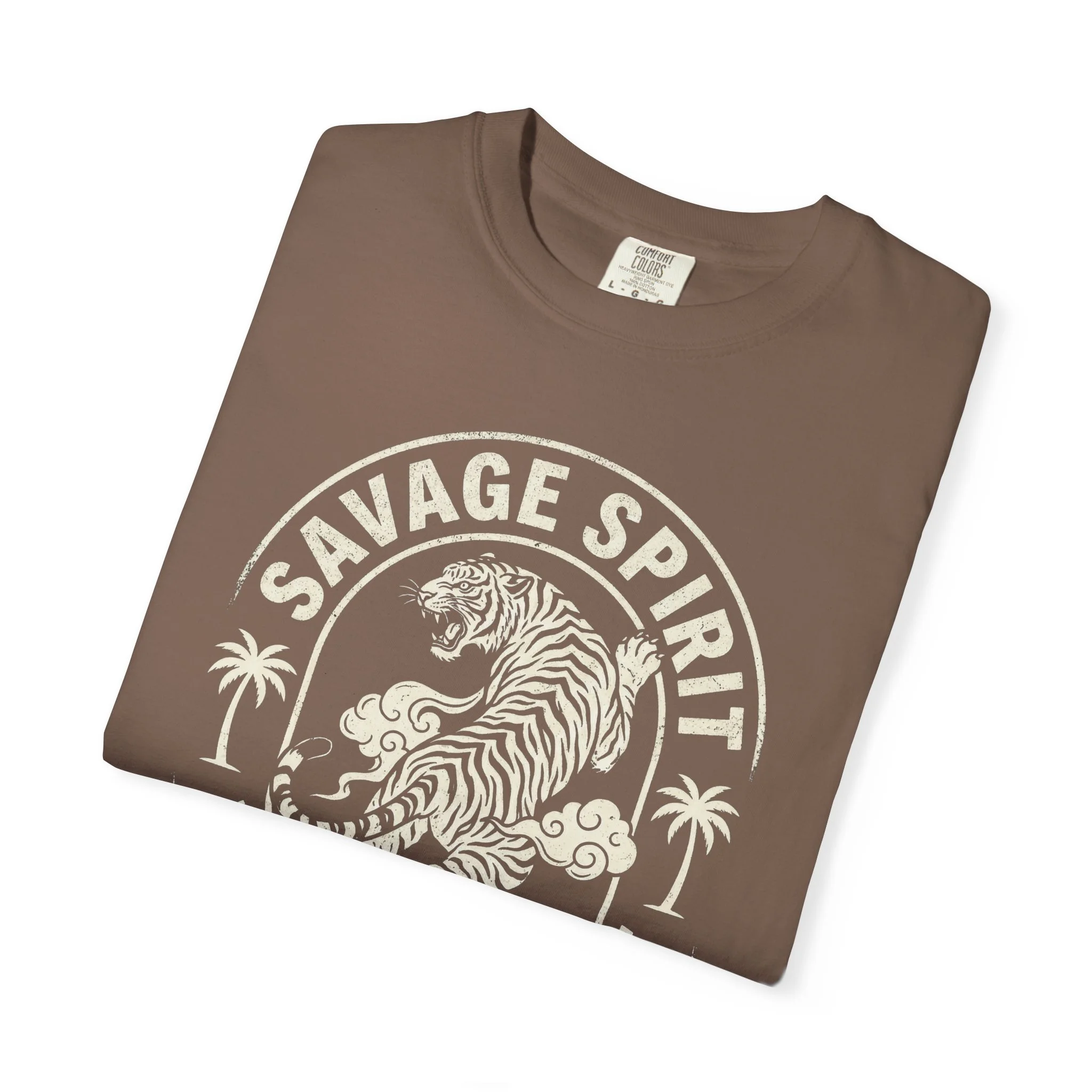 Savage Spirit "Wild at Heart" Graphic Tee — Vintage Wave Tiger Design - Image 3