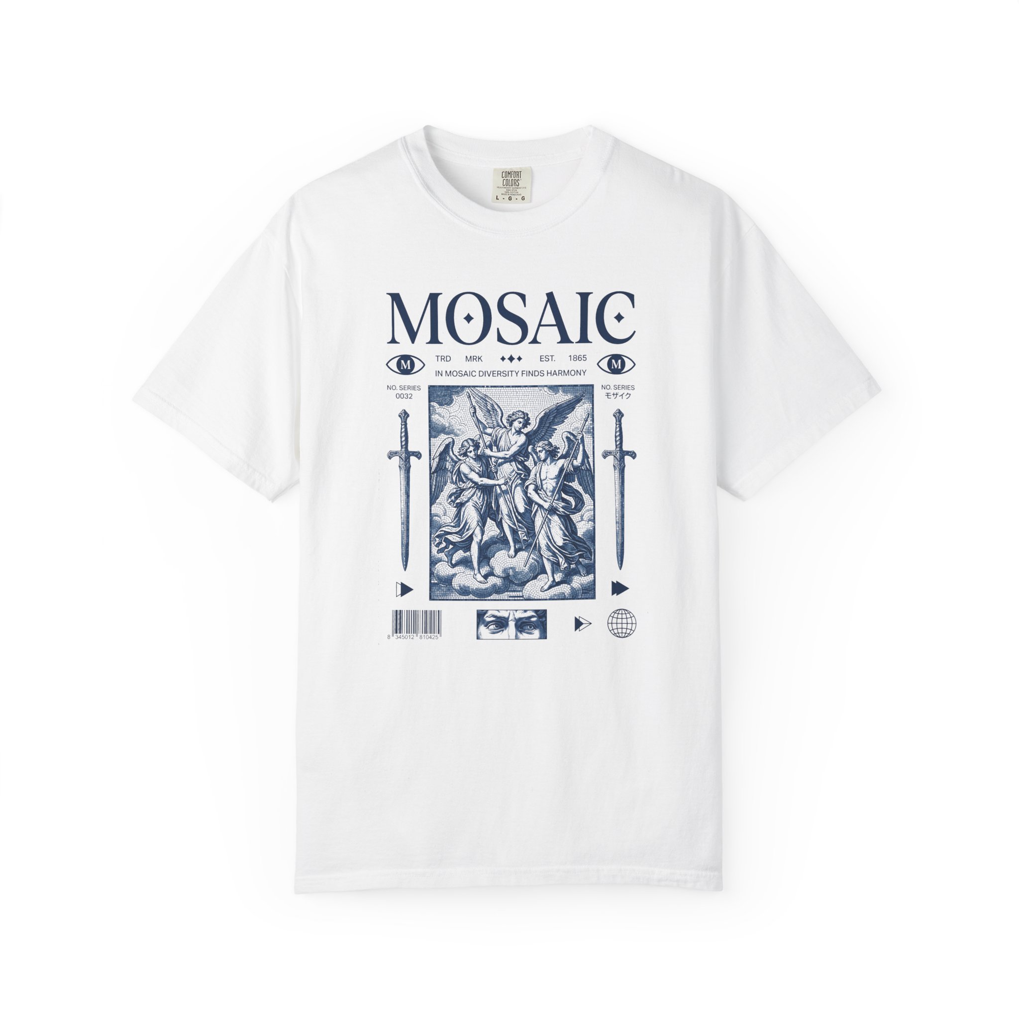 Mosaic Angel Graphic Tee — Vintage Renaissance Art T-Shirt