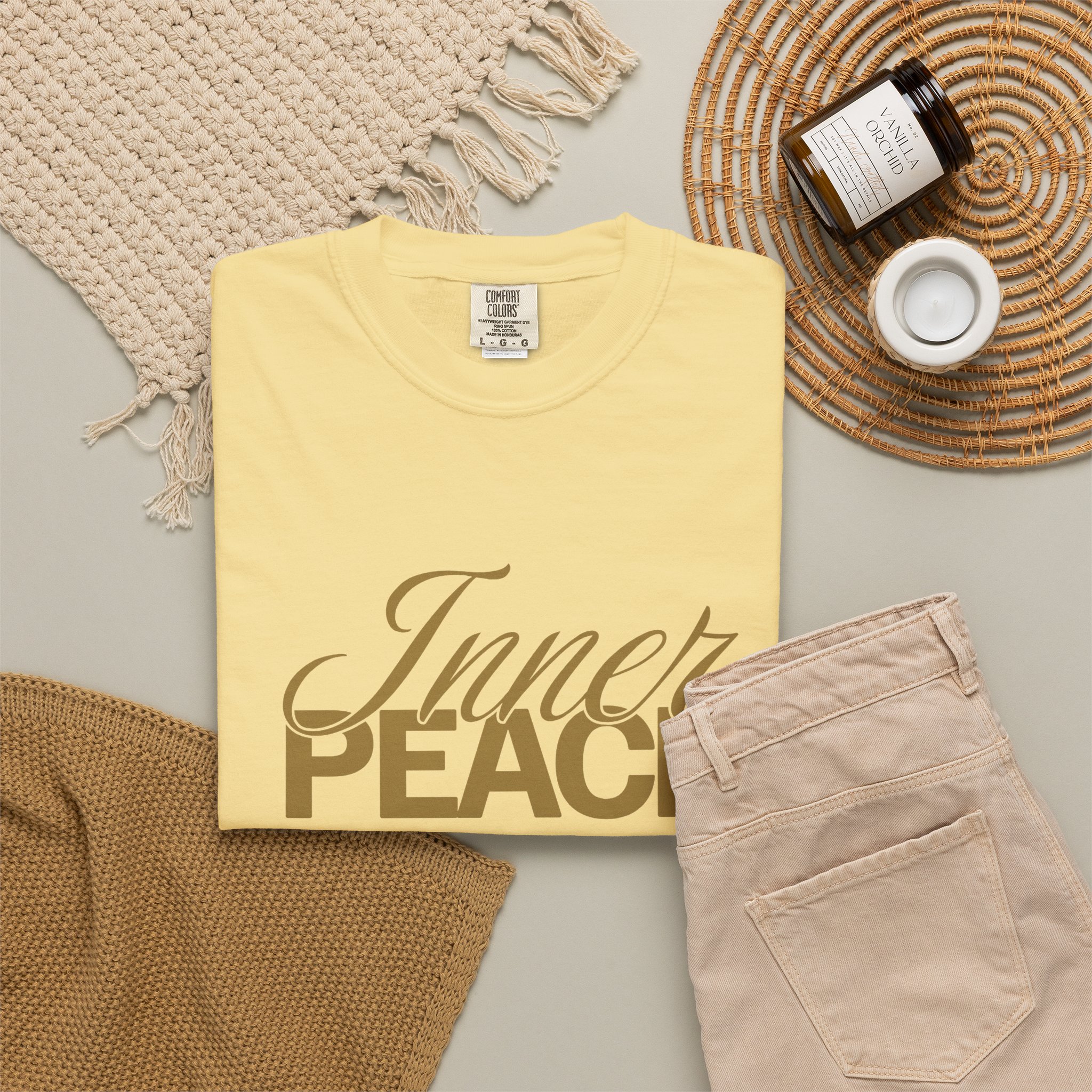 Inner Peace T-Shirt — Minimal Gold Typography Tee - Image 4
