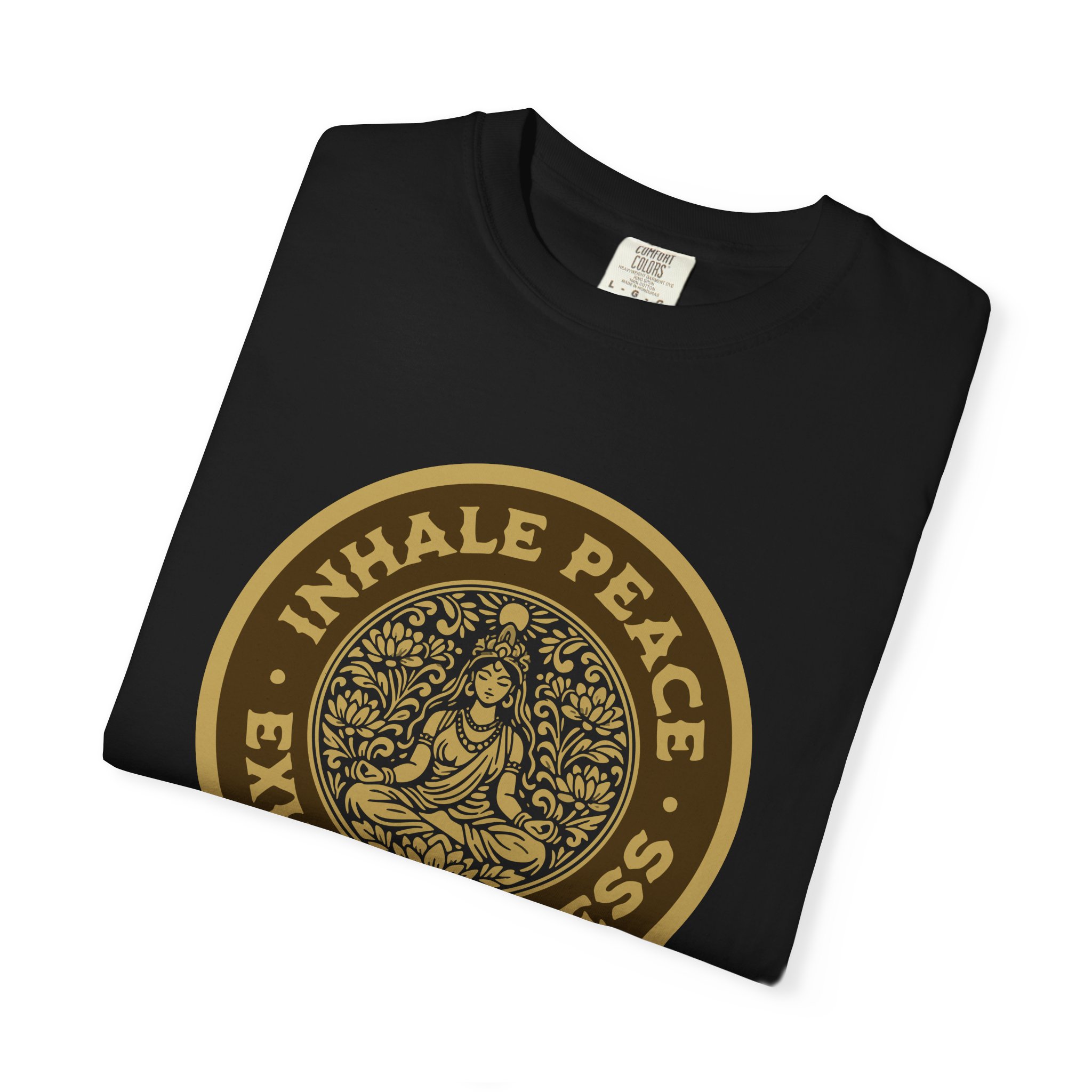 Inhale Peace Exhale Stress T-Shirt — Yoga Meditation Graphic Tee - Image 3