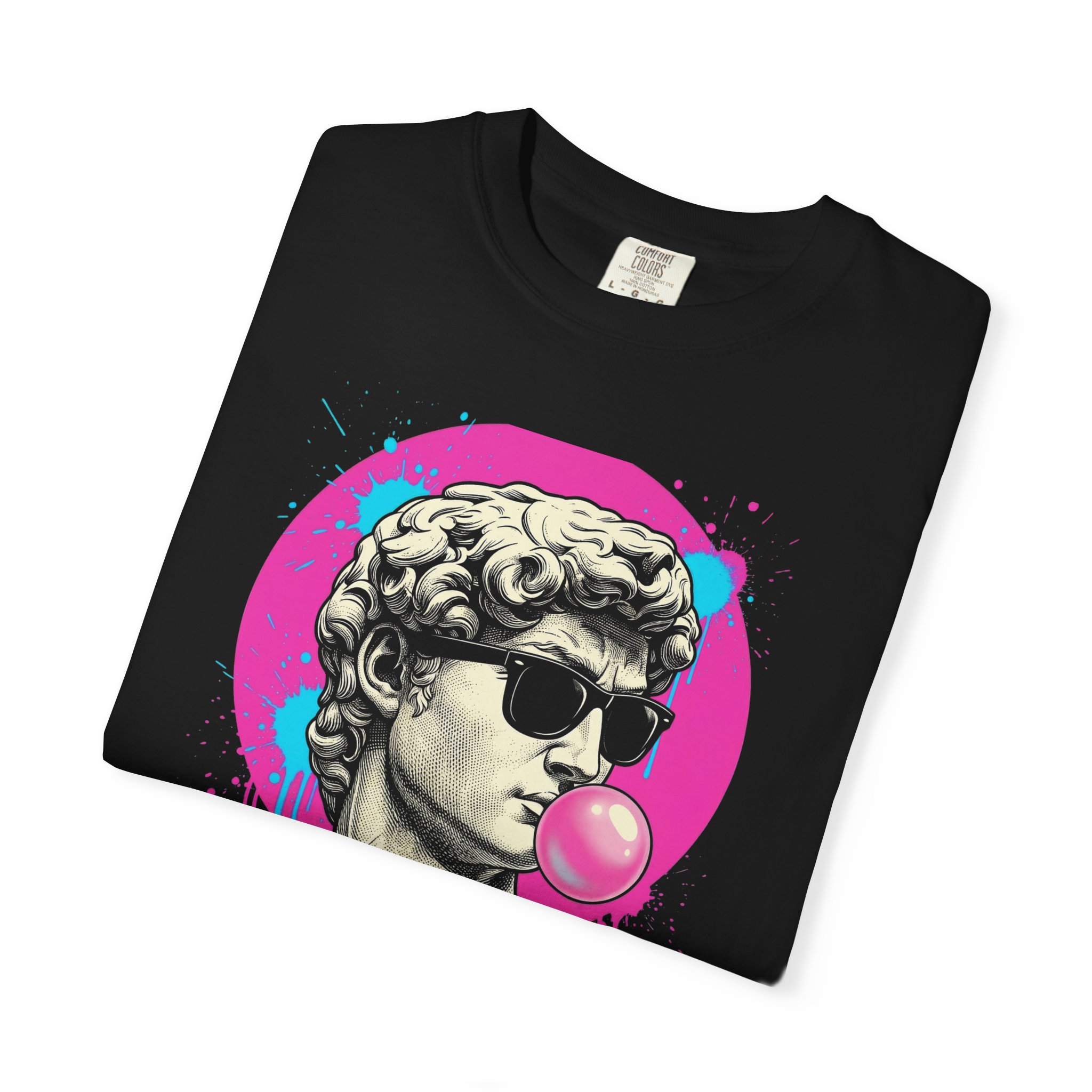 Statue of David Bubblegum Tee — Retro Neon Pop Art T-Shirt - Image 3
