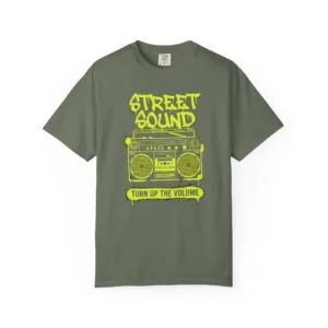 Street Sound Boombox T‑Shirt — "Turn Up The Volume" Music Tee