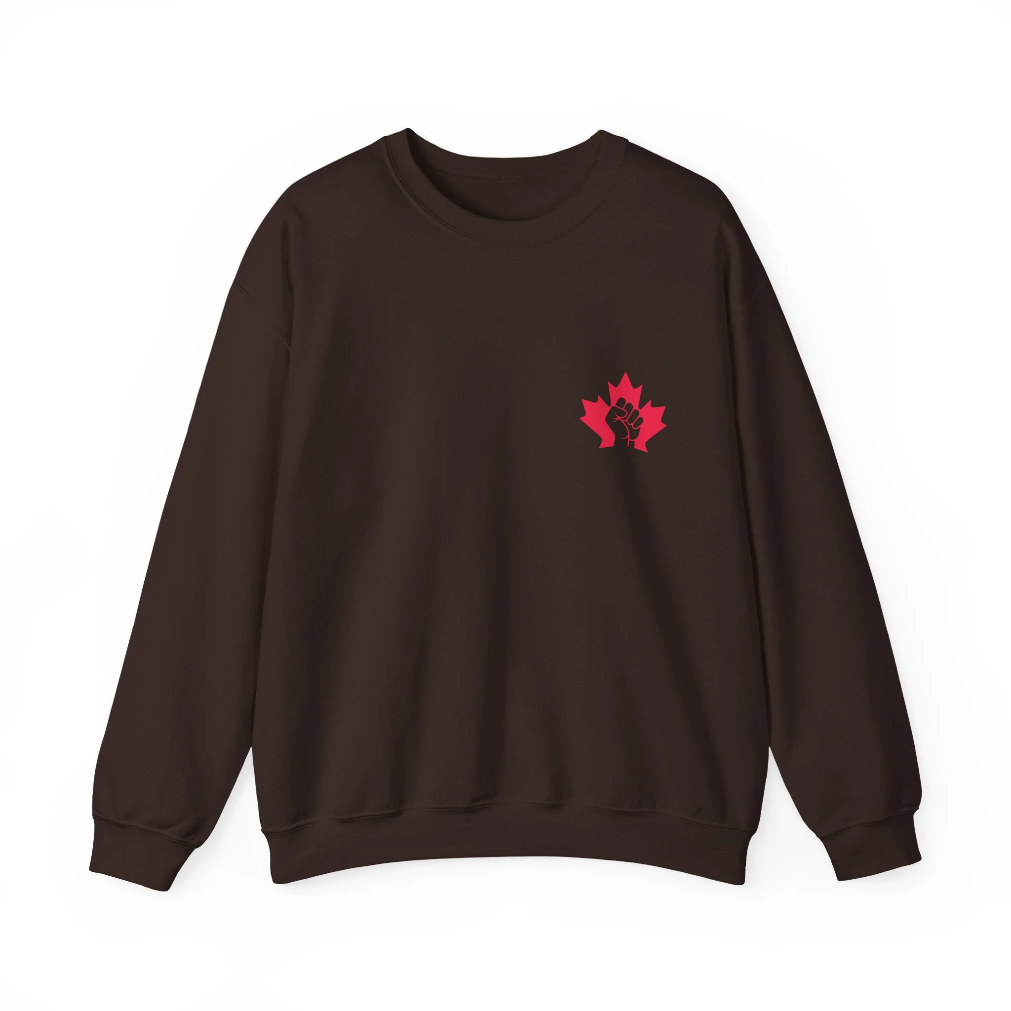 True North Crewneck Sweatshirt – 'True North Strong & Free' Canadian Maple Fist Design