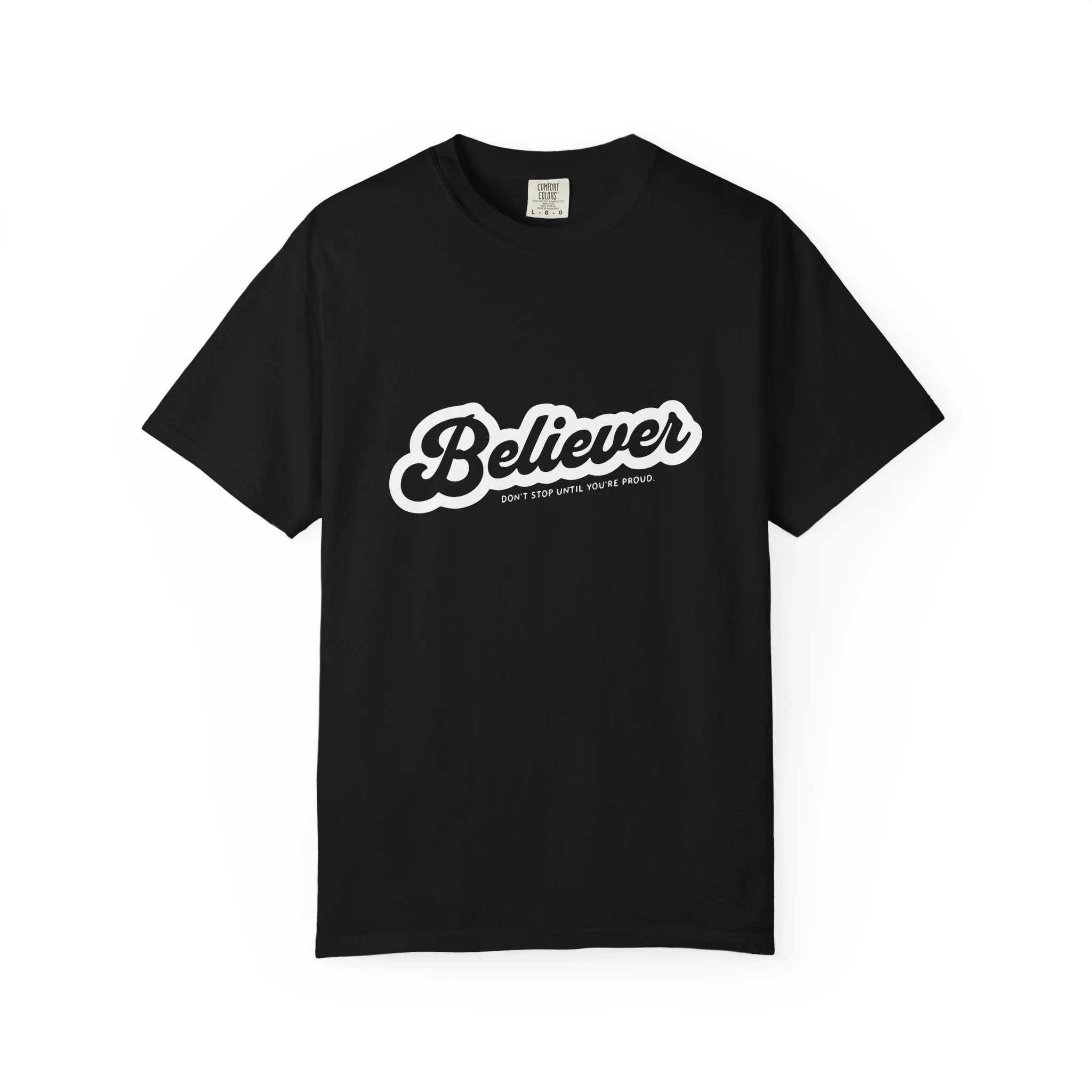 Believer Script Tee — Retro Inspirational Graphic T-Shirt