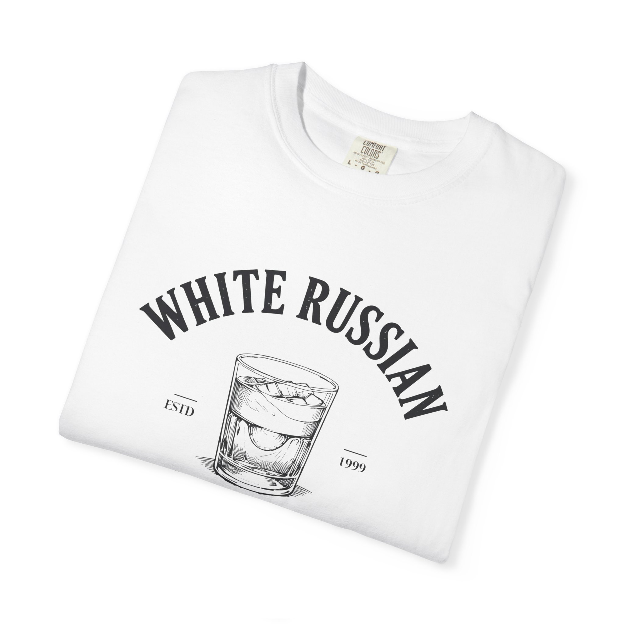 White Russian Tee — "Dude Club: The Dude Abides" Cocktail Shirt - Image 3