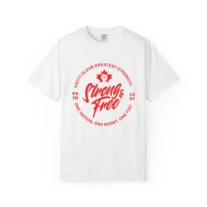 Strong & Free Canada T-Shirt — Patriotic Maple Leaf Graphic Tee