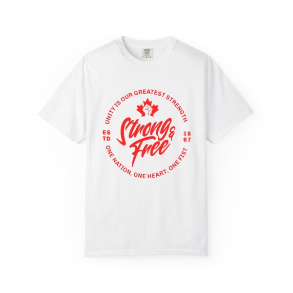 Strong & Free Canada T-Shirt — Patriotic Maple Leaf Graphic Tee