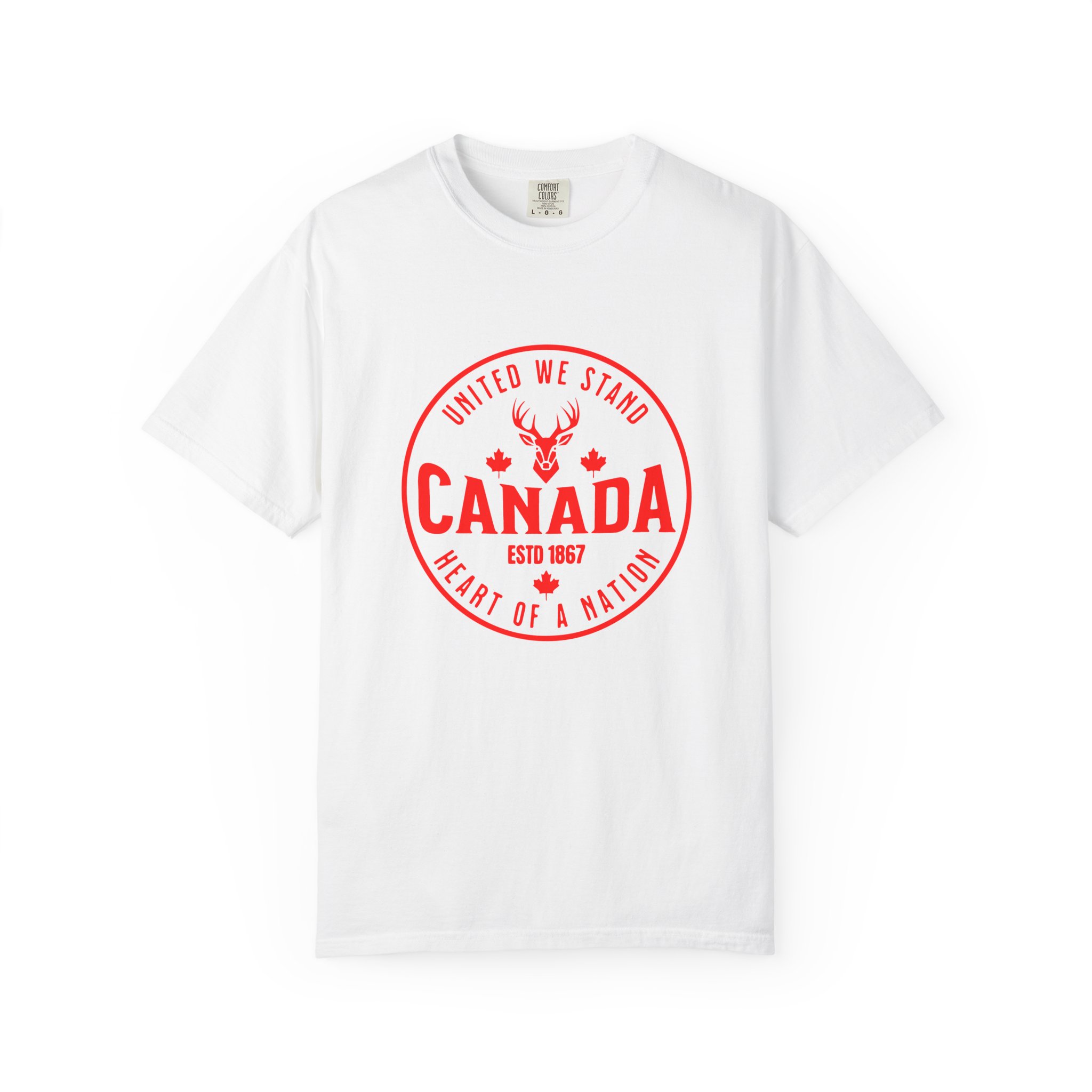 Canada Vintage Crest T-Shirt — "United We Stand, Heart of a Nation"