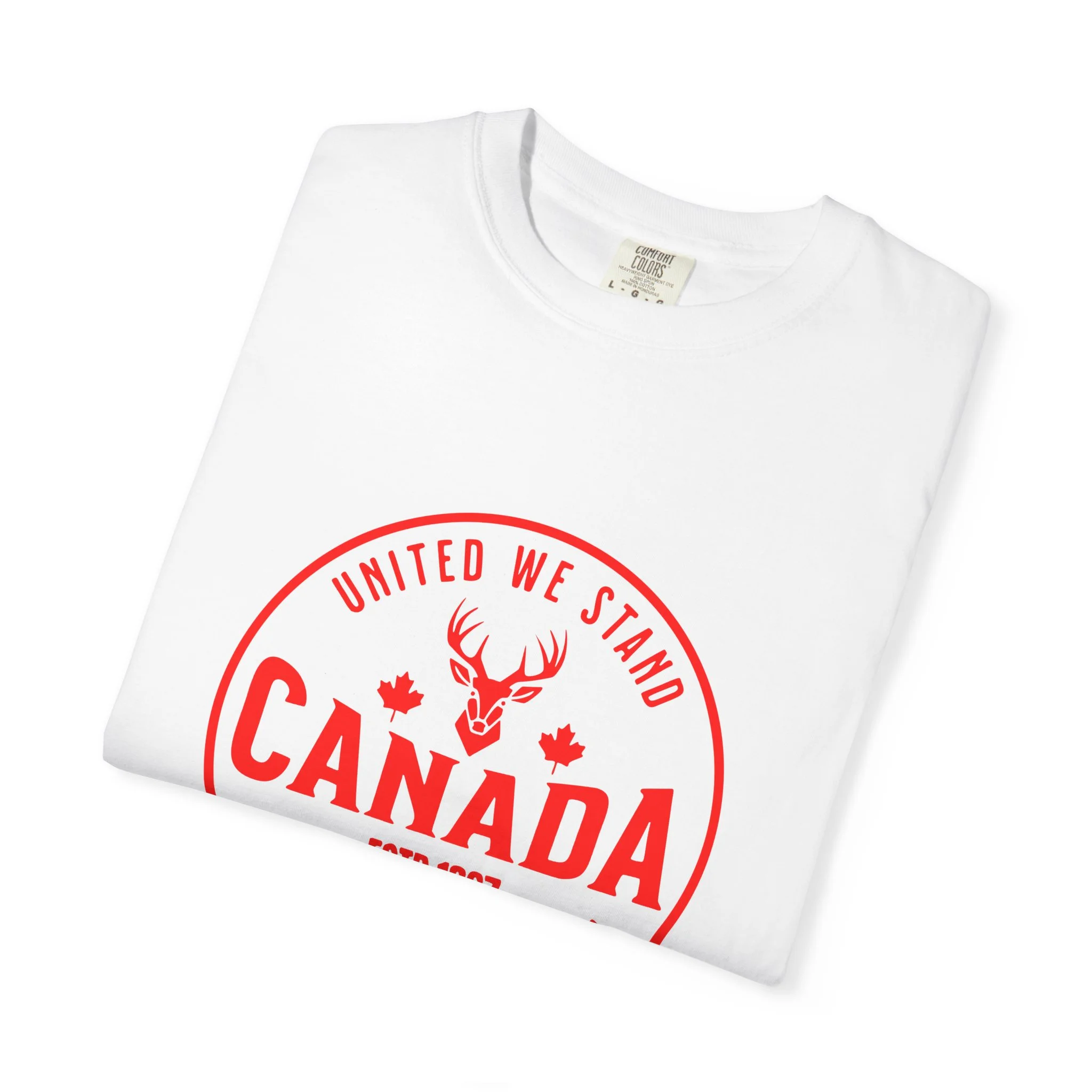 Canada Round Emblem T-Shirt — "United We Stand" Patriotic Canada Tee - Image 3