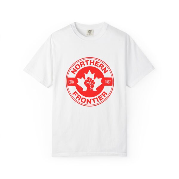 Northern Frontier Logo T-Shirt — Retro Canadian Maple Emblem