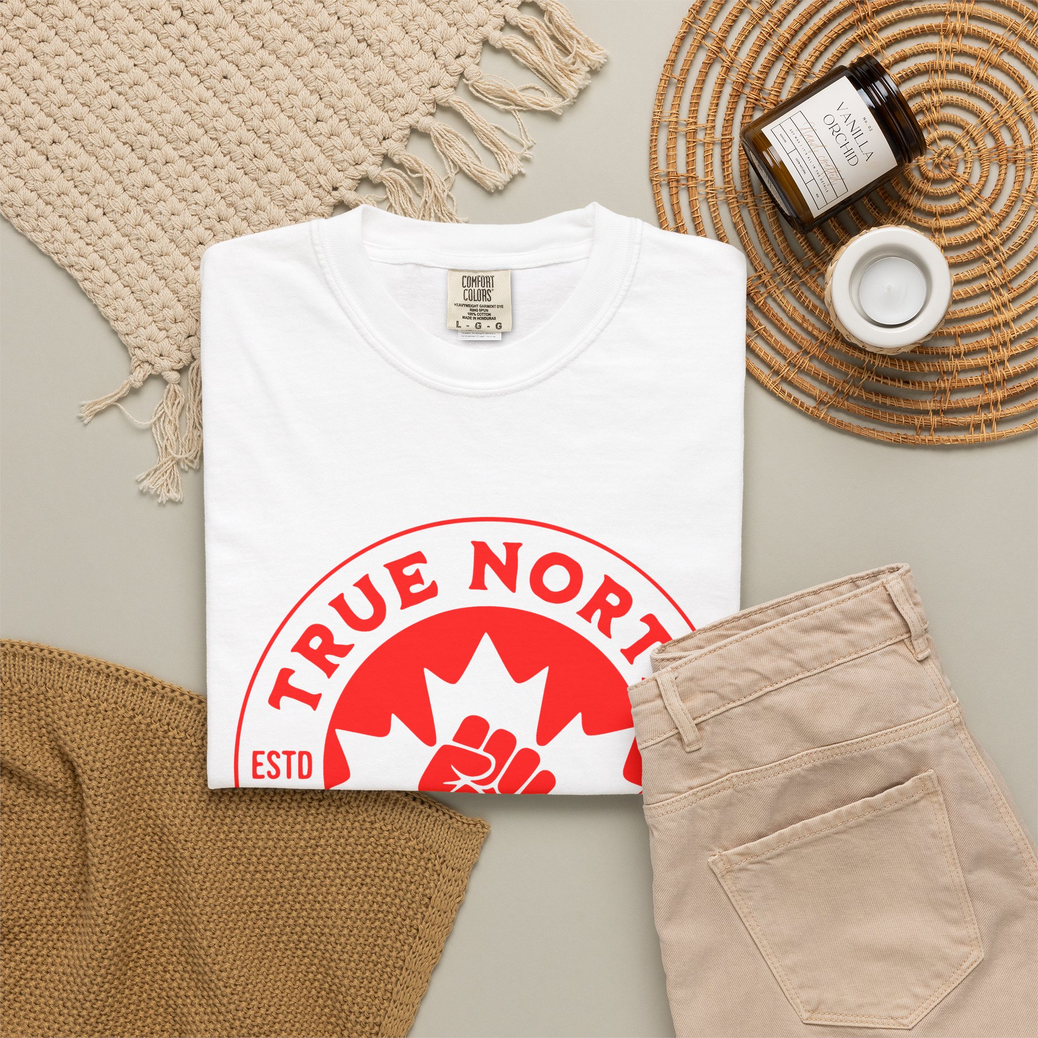 True North Tee — "True North Strong & Free" Canadian Maple Fist Graphic T-Shirt - Image 4