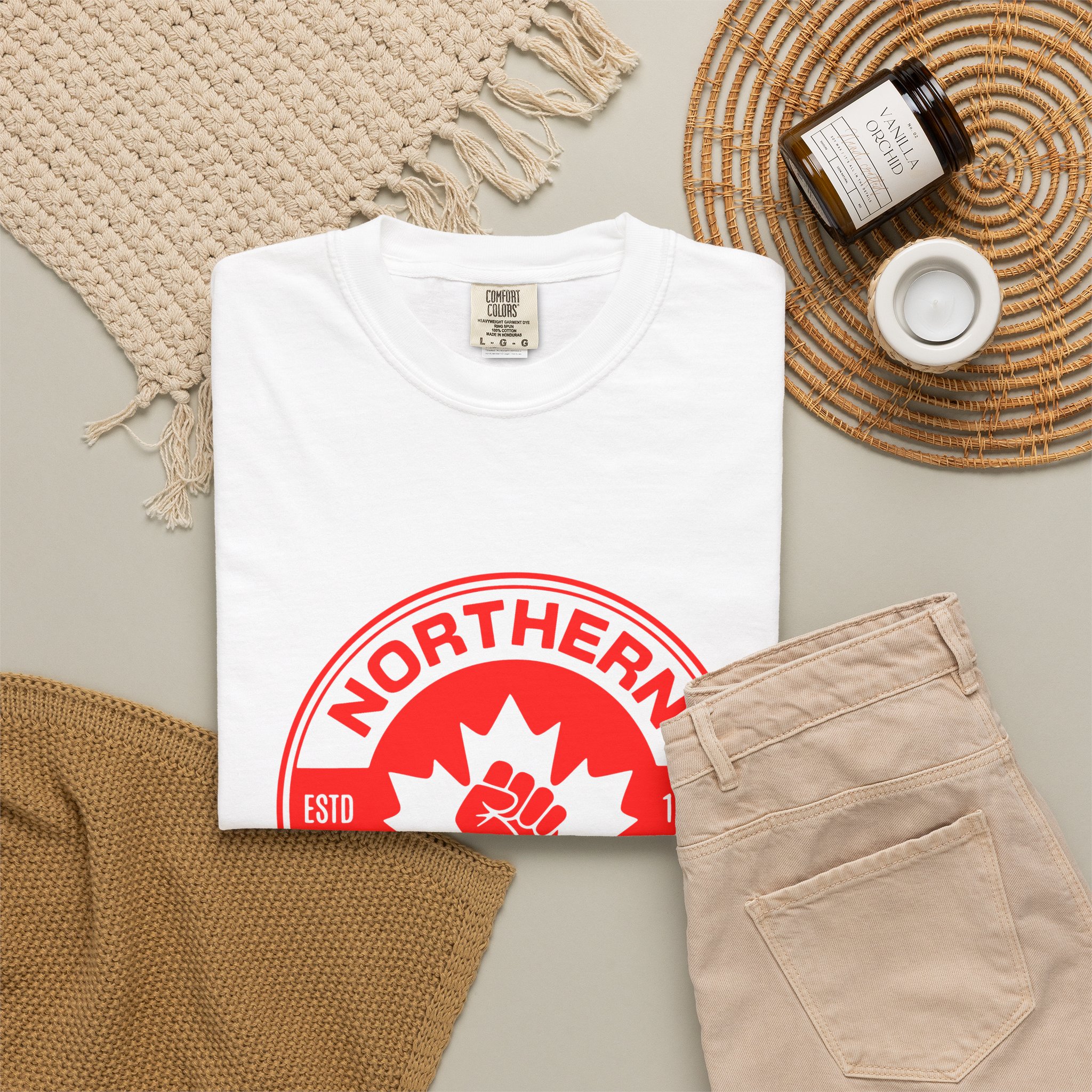 Northern Frontier Logo T-Shirt — Retro Canadian Maple Emblem - Image 4