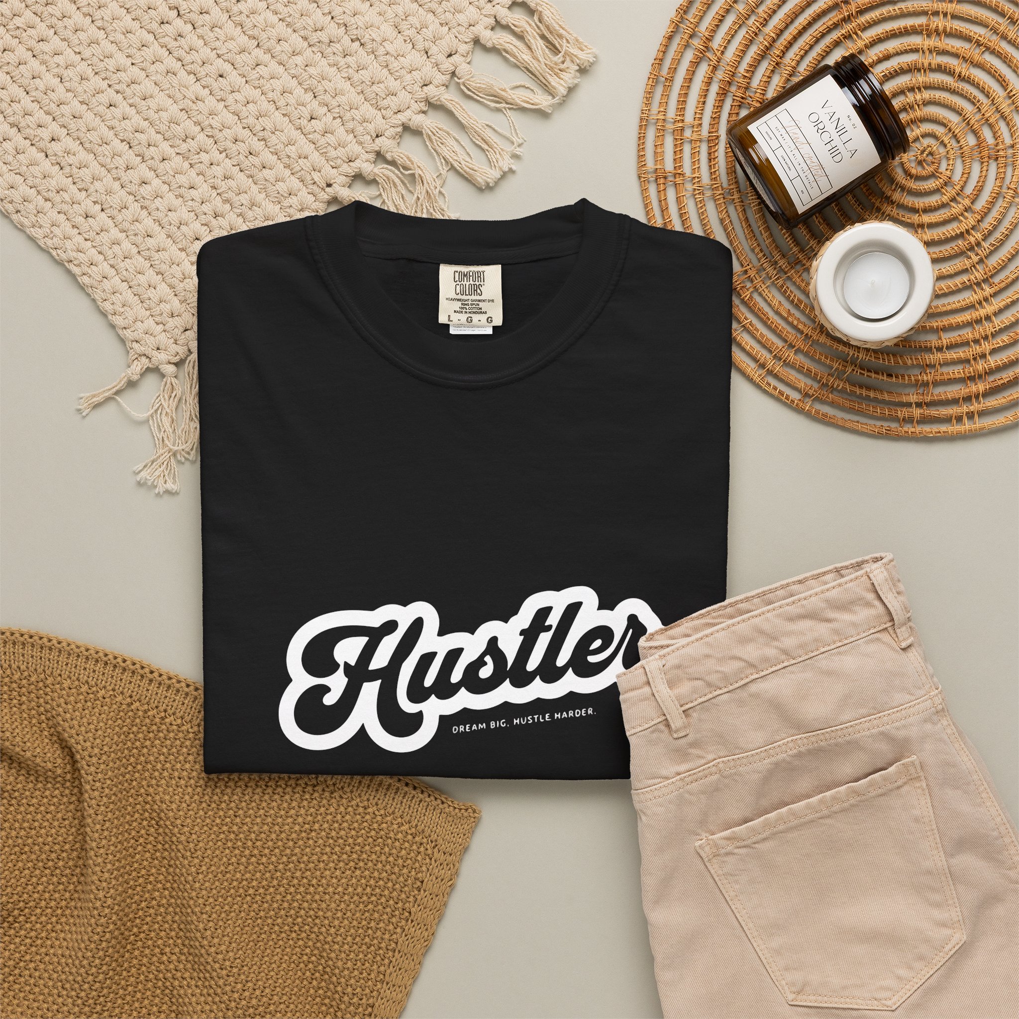 Hustler Script Tee — Motivational Streetwear T‑Shirt - Image 4
