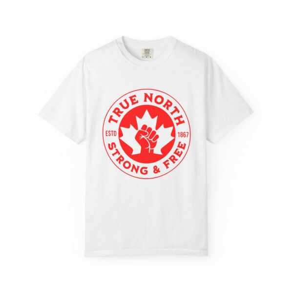 True North Tee — "True North Strong & Free" Canadian Maple Fist Graphic T-Shirt