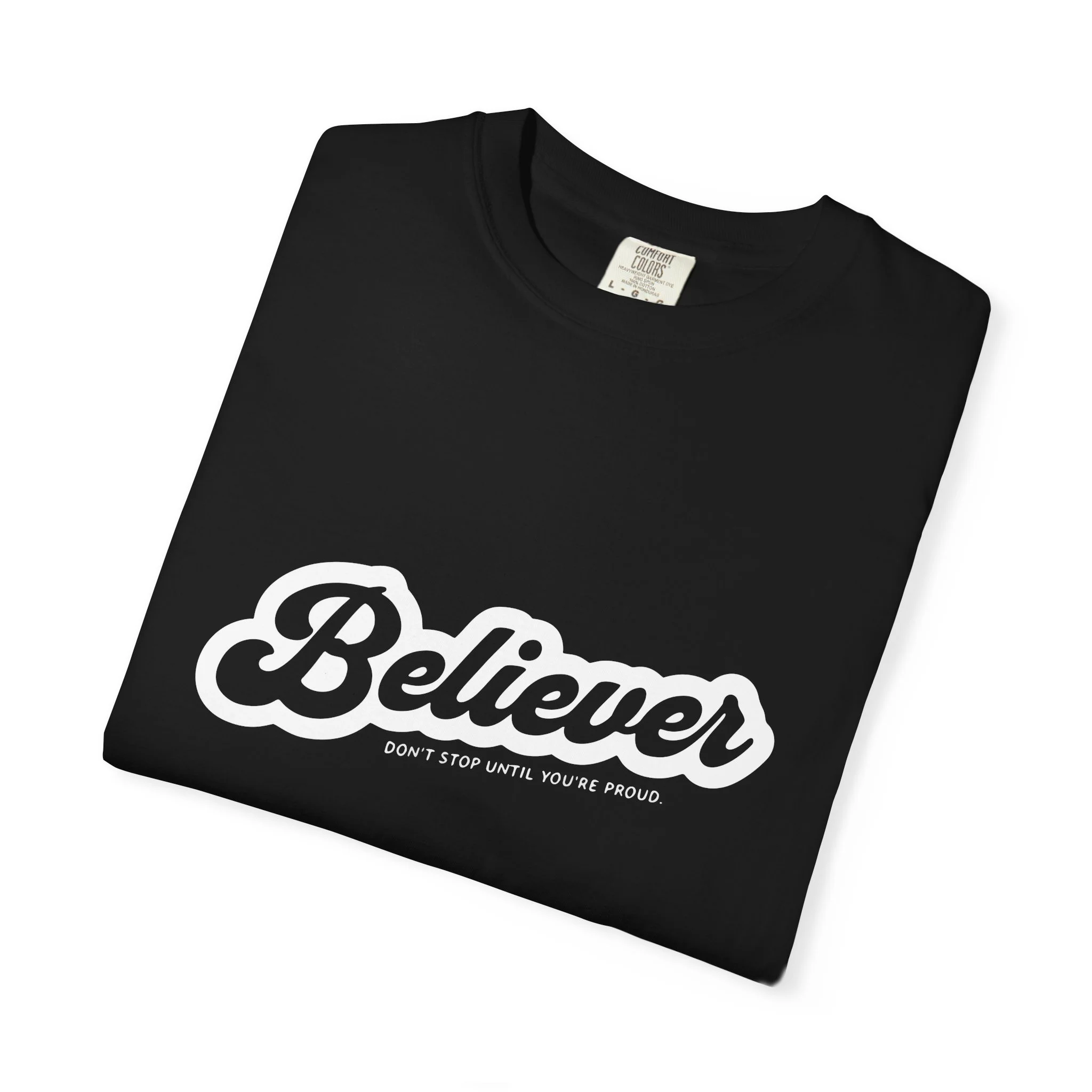 Believer Script Tee — Retro Inspirational Graphic T-Shirt - Image 3